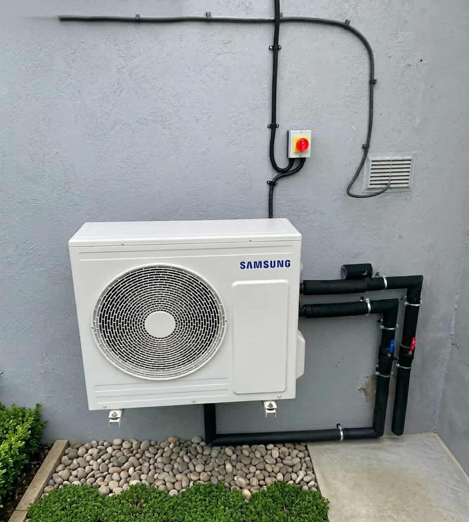 Air source heat pump installed on a South Wales property