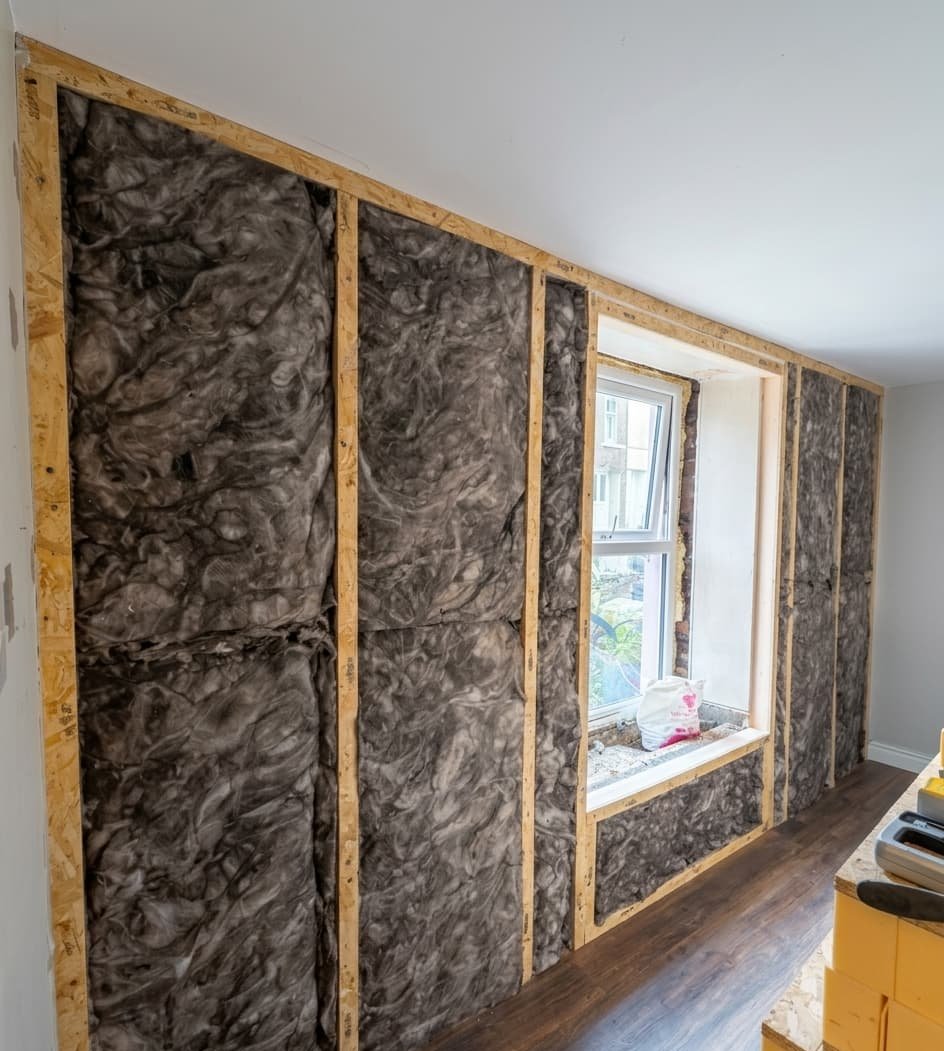 Internal wall insulation being fitted