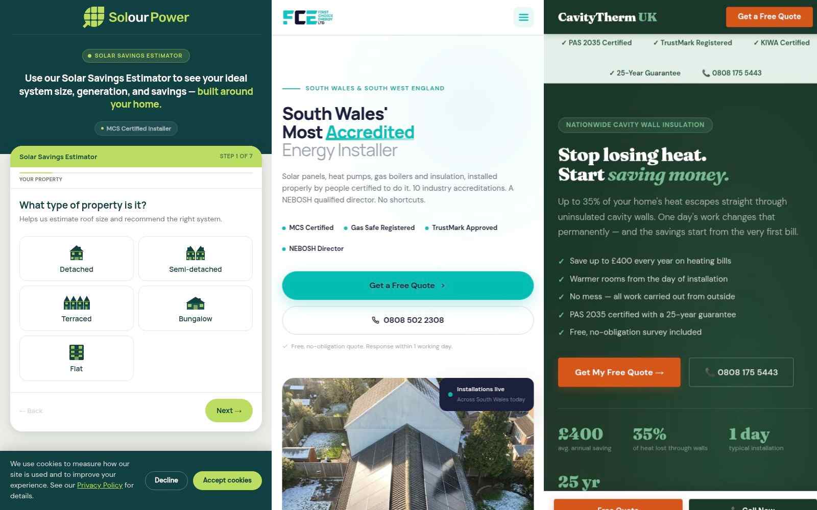 FCE, SoulourPower and CavityTherm UK websites