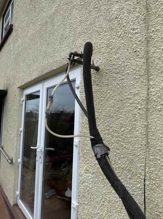Cavity wall insulation case study, injection process through neat drill pattern