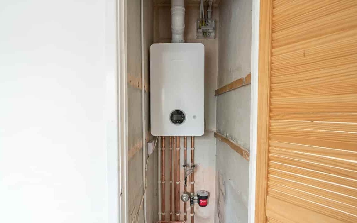 New gas boiler installed with neat copper pipework