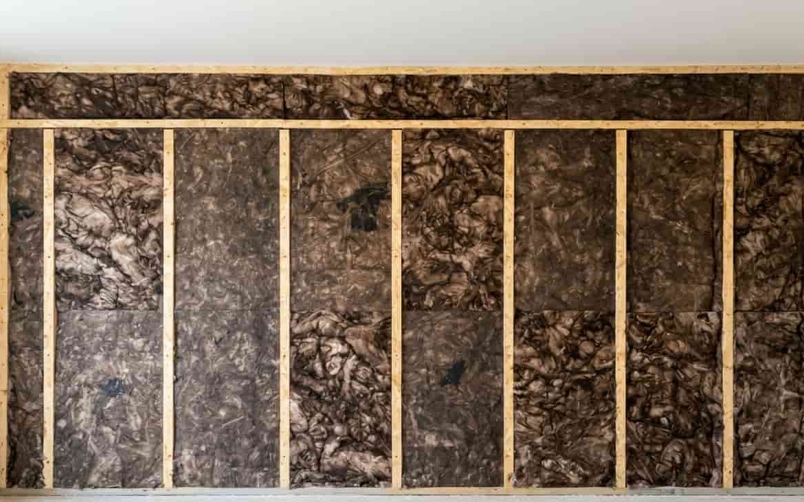 Internal wall insulation fitted between timber studs