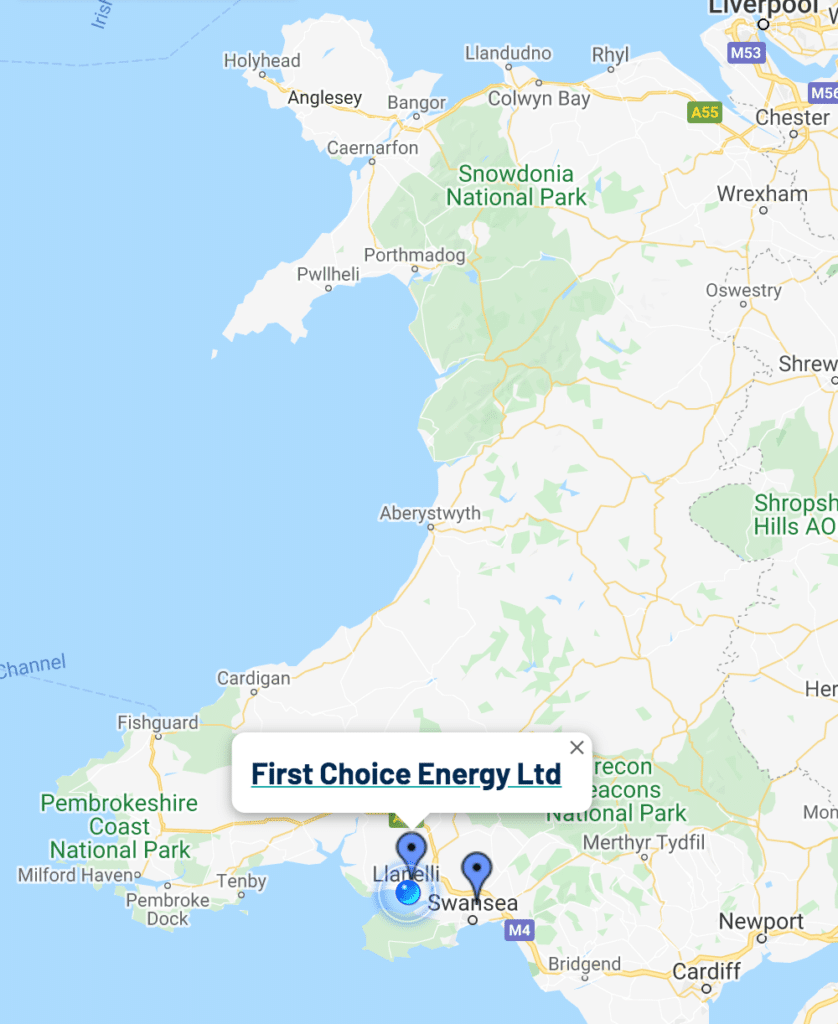 Free boiler grant wales map and first choice energy ltd location